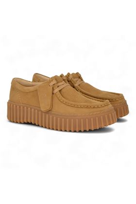 Scarpa lacci donna in cmaoscio colore sabbia. CLARKS | TORHILL BEE-LIGHT TAN NABUCK